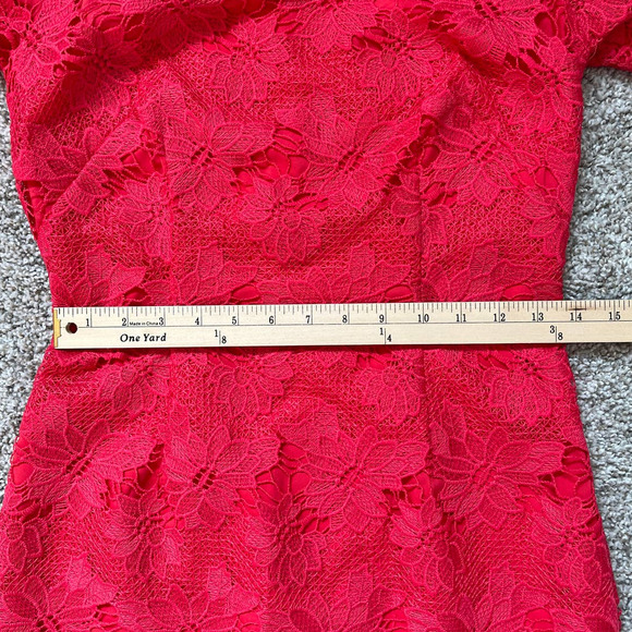 Vince Camuto Coral Lace Overlay Body Con Off Shoulder Dress Size 2 - Picture 9 of 14